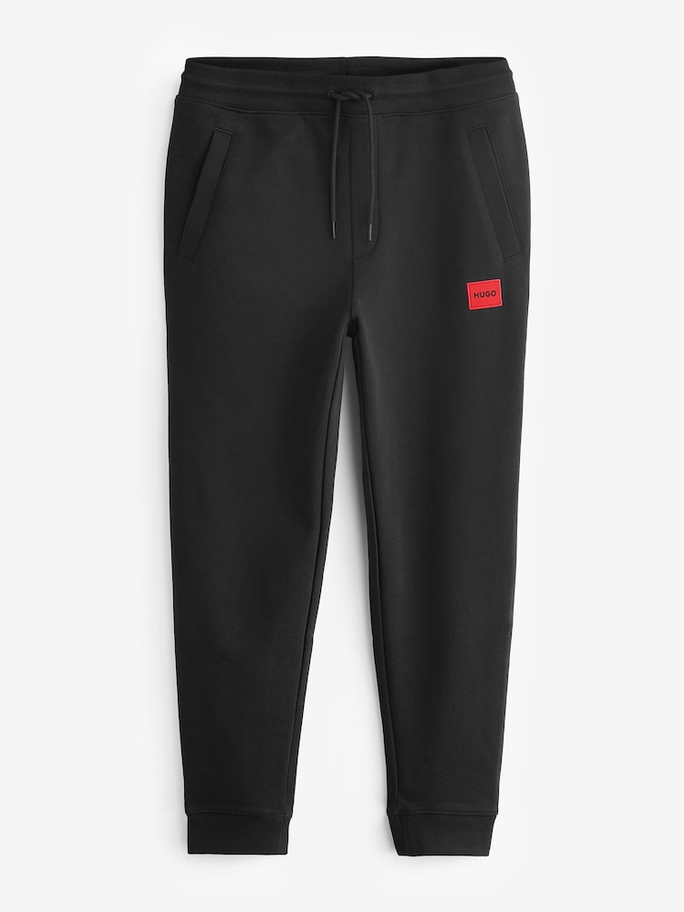 HUGO Black 100% Cotton Logo Cuffed Joggers - Image 3 of 3