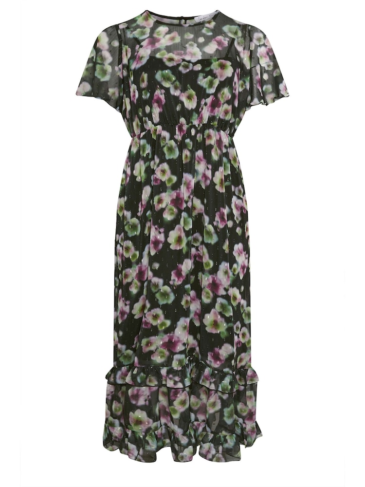 Yours Curve Black LONDON Floral Print Maxi Smock Dress - Image 5 of 5 Yours Curve Black LONDON Floral Print Maxi Smock Dress - Image 5 of 5
