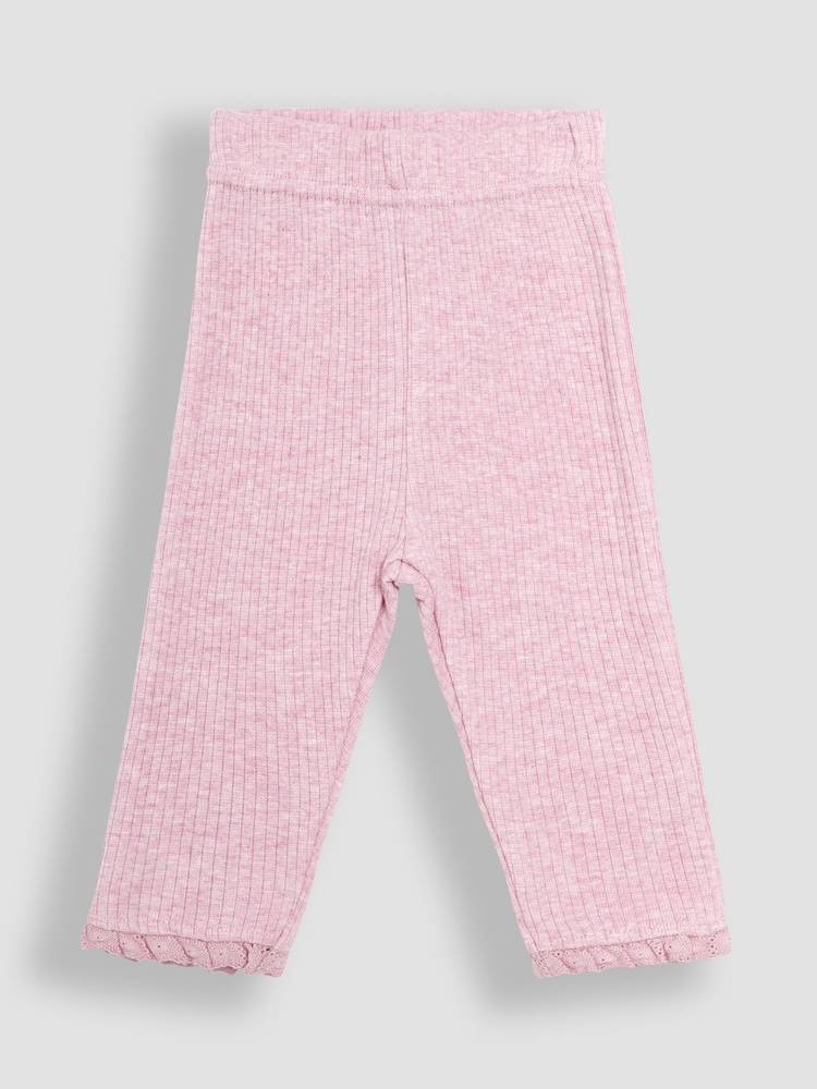 JoJo Maman Bébé Pink 2-Pack Rib Leggings - Image 2 of 7