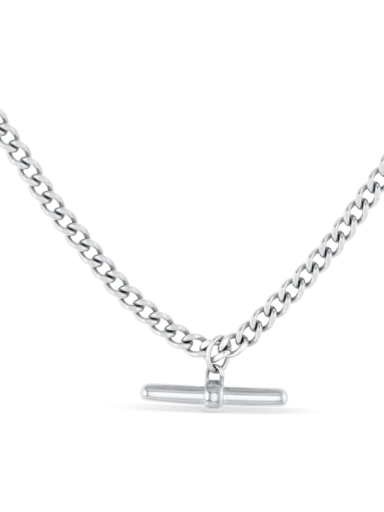 Orelia & Joe Curb Chain T-Bar Drop Necklace - Image 2 of 3 Orelia & Joe Curb Chain T-Bar Drop Necklace - Image 2 of 3