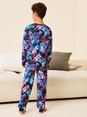 Purple/Teal Gamer Console Single 100% Cotton Pyjamas (3-16yrs) - Image 2 of 9