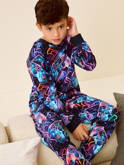 Purple/Teal Gamer Console Single 100% Cotton Pyjamas (3-16yrs) - Image 4 of 9
