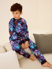 Purple/Teal Gamer Console Single 100% Cotton Pyjamas (3-16yrs) - Image 5 of 9