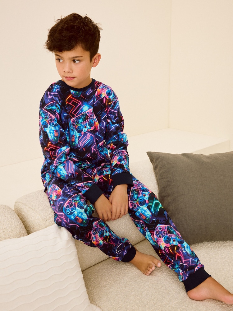 Console Gamer Purple/Bleu canard - Pyjama simple 100% coton (3-16ans) - Image 5 of 9
