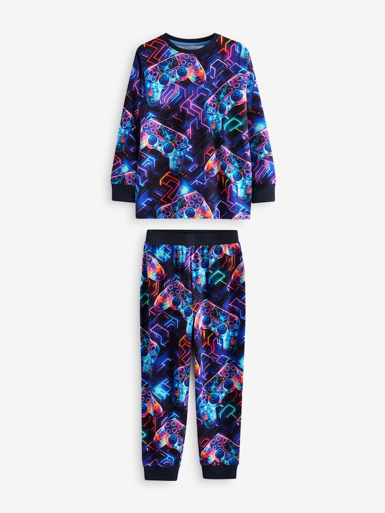Console Gamer Purple/Bleu canard - Pyjama simple 100% coton (3-16ans) - Image 6 of 9