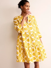 Boden Yellow Sophia 100% Linen Short Dress - Image 1 of 4
