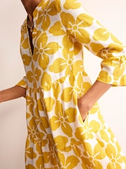Boden Yellow Sophia 100% Linen Short Dress - Image 2 of 4