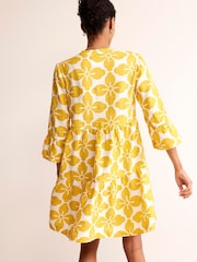 Boden Yellow Sophia 100% Linen Short Dress - Image 3 of 4