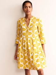 Boden Yellow Sophia 100% Linen Short Dress - Image 4 of 4