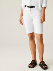 Regatta Cream Erdre Denim Look Cotton Blend Shorts - Image 1 of 8