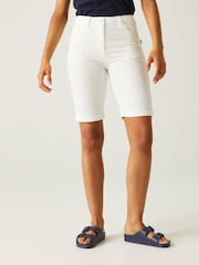 Regatta Cream Erdre Denim Look Cotton Blend Shorts - Image 2 of 8