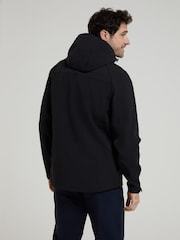 Mountain Warehouse Black Exodus Mens Showerproof Softshell Coat Jacket - Image 2 of 5