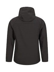 Mountain Warehouse Black Exodus Mens Showerproof Softshell Coat Jacket - Image 4 of 5