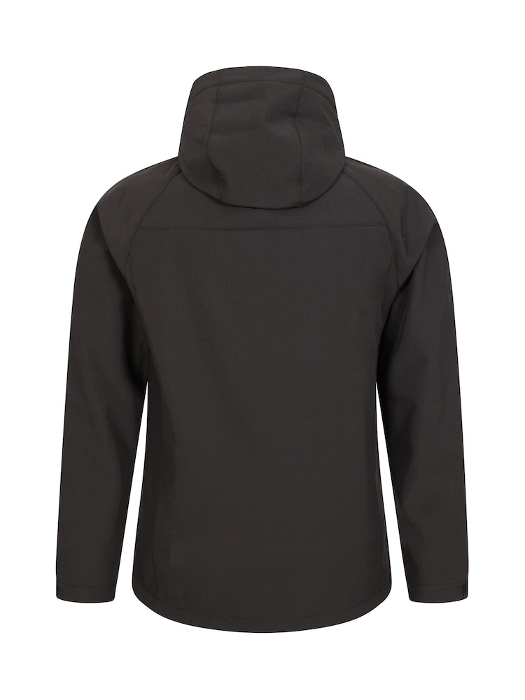 Mountain Warehouse Black Exodus Mens Showerproof Softshell Coat Jacket - Image 4 of 5