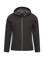 Mountain Warehouse Black Exodus Mens Showerproof Softshell Coat Jacket - Image 5 of 5
