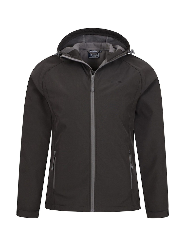 Mountain Warehouse Black Exodus Mens Showerproof Softshell Coat Jacket - Image 5 of 5
