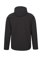 블랙 - Mountain Warehouse 엑소더스 남성 샤워프루프 소프트쉘 코트 재킷 - 7의 이미지 6