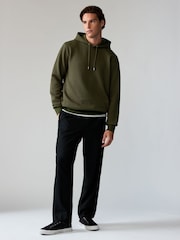 Khaki Green Textured Overhead Hoodie - Image 2 of 7