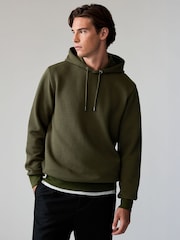 Khaki Green Textured Overhead Hoodie - Image 3 of 7