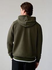 Khaki Green Textured Overhead Hoodie - Image 4 of 7