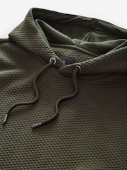 Khaki Green Textured Overhead Hoodie - Image 6 of 7