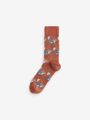 Green/Blue/Orange Hairy Textured Animals Socks 4 Pack - Image 4 of 7