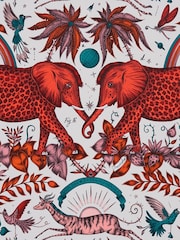 Clarke and Clarke Flame Emma J Shipley Wilderie Zambezi A4 Wallpaper Sample - Image 1 of 1