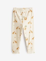 MORI Cream Organic Cotton & Bamboo Giraffe Print Leggings - Image 1 of 2