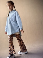Animal Flare 100% Cotton Leggings And Denim Shirt Set (3-16yrs) - Image 1 of 10