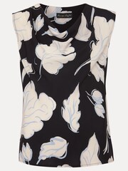 Phase Eight Blue Noelle Leaf Print Cowl Neck Top - Image 7 of 8