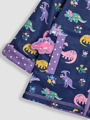 JoJo Maman Bébé Lilac Purple Dino Appliqué Reversible Hoodie - Image 8 of 8