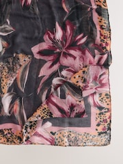 Scenic Floral Leopard Lightweight Scarf - Image 5 of 6