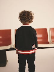 Red/Black Colourblock Zip Through Bomber Jacket (3mths-7yrs) - Image 3 of 10