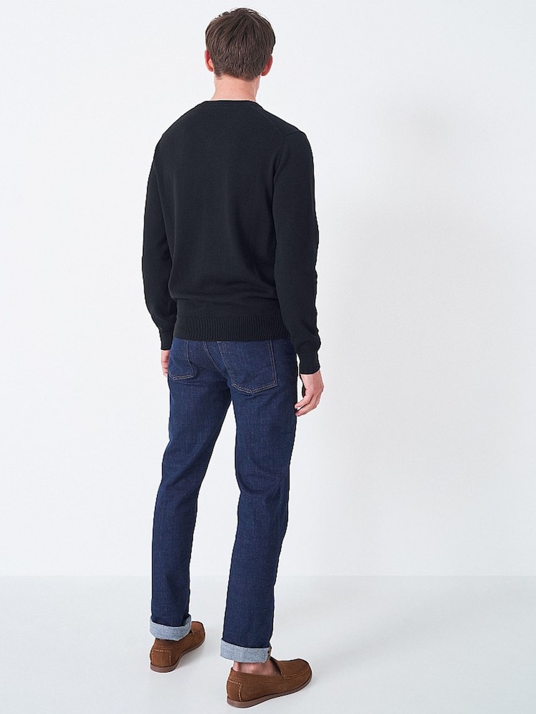 Crew Clothing Company Blue V-Neck Jumper - Image 2 of 4 Crew Clothing Company Blue V-Neck Jumper - Image 2 of 4