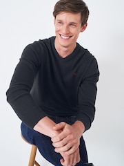 Crew Clothing Company Blue V-Neck Jumper - Image 3 of 4