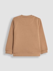 JoJo Maman Bébé Mocha Brown Tractor Appliqué Sweatshirt - Image 2 of 3
