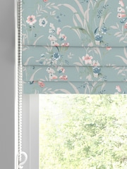 Laura Ashley Dark Duck Egg Blue Mosedale Posy Made to Measure 100% Cotton Roman Blinds - Image 2 of 6