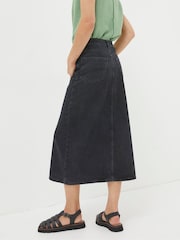 FatFace Ava Black Denim Midi Skirt - Image 3 of 6