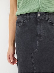 FatFace Ava Black Denim Midi Skirt - Image 5 of 6