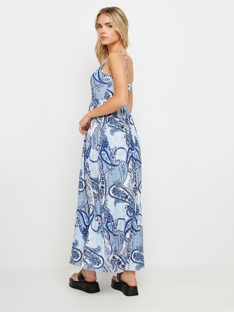 PixieGirl Petite Blue Paisley Print Maxi Dress - Image 2 of 5