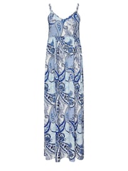 PixieGirl Petite Blue Paisley Print Maxi Dress - Image 5 of 5