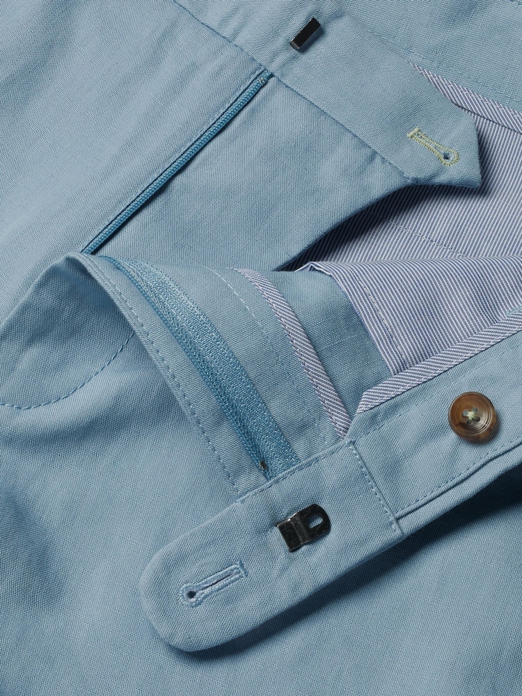 Charles Tyrwhitt Blue Cotton Linen Shorts - Image 6 of 6