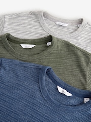 Blue/Grey/Green Marl T-Shirts 3 Pack - Image 2 of 12