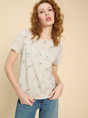 White Stuff Natural Abbie Print T-Shirt - Image 1 of 7