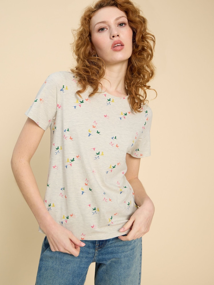 White Stuff Natural Abbie Print T-Shirt - Image 1 of 7