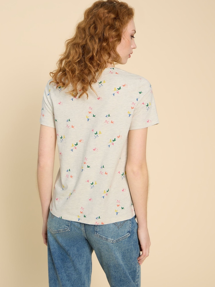 White Stuff Natural Abbie Print T-Shirt - Image 2 of 7
