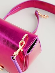 Cath Kidston Pink Metallic Bow Saddle Cross-Body Bag - Image 10 of 11
