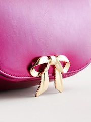 Cath Kidston Pink Metallic Bow Saddle Cross-Body Bag - Image 11 of 11