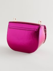 Cath Kidston Pink Metallic Bow Saddle Cross-Body Bag - Image 6 of 11