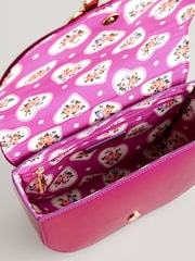Cath Kidston Pink Metallic Bow Saddle Cross-Body Bag - Image 7 of 11